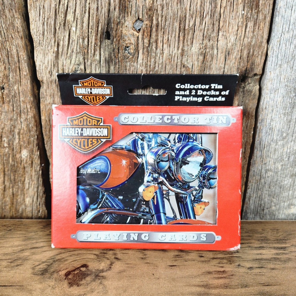 Harley-Davidson Cards Collector Tin 2 Decks Playing Cards 2003 New